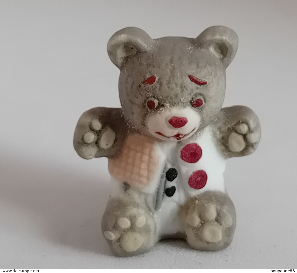 FEVE - FEVES - "DE LIN ET DE RAPHIA 2015" - OURS EN PELUCHE  GRIS ET ROUGE -  MAT - - Sonstige & Ohne Zuordnung