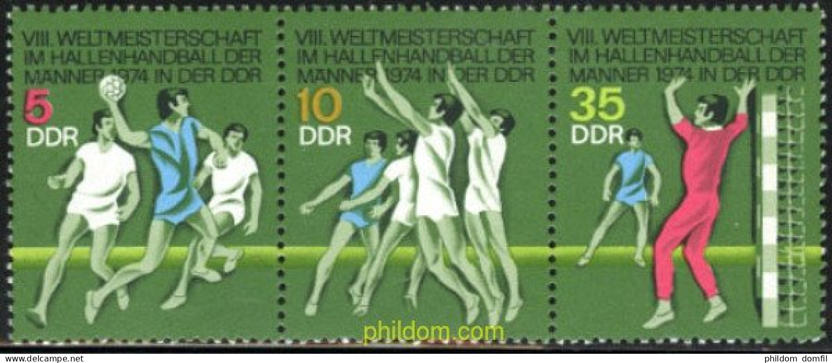 109262 MNH ALEMANIA DEMOCRATICA 1974 8 CAMPEONATO MUNDIAL DE BALONMANO - Neufs