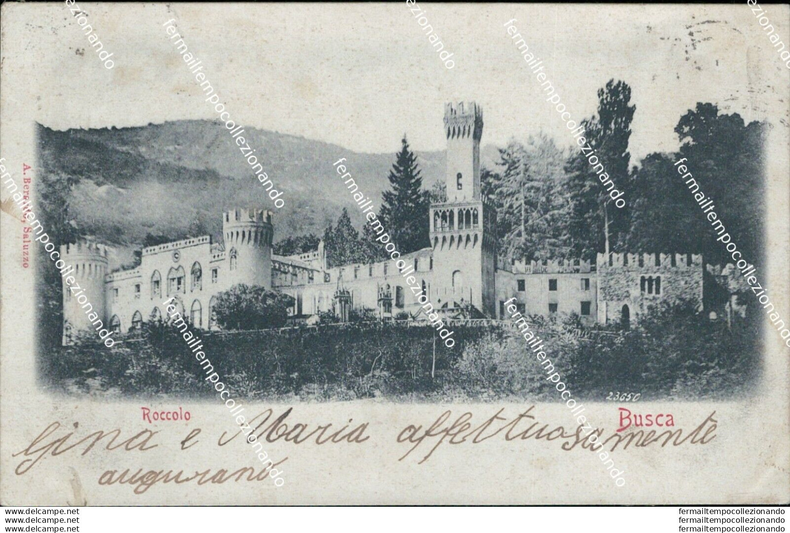 Bg455 Cartolina Busca Roccolo 1902 Provincia Di Cuneo - Cuneo