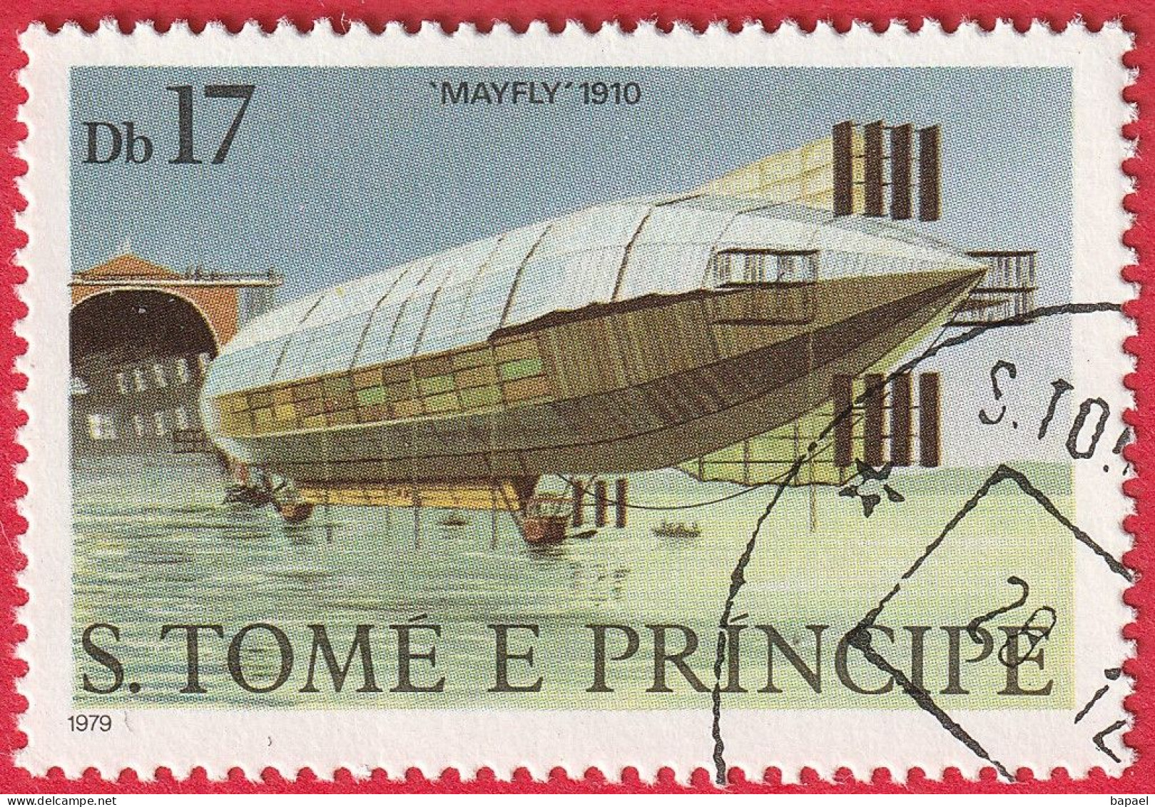 N° Yvert & Tellier 583 - Sao Tomé-et-Principe (1979) (Oblitéré) - Histoire Des Dirigeables ''Mayfly'' - Sao Tome Et Principe