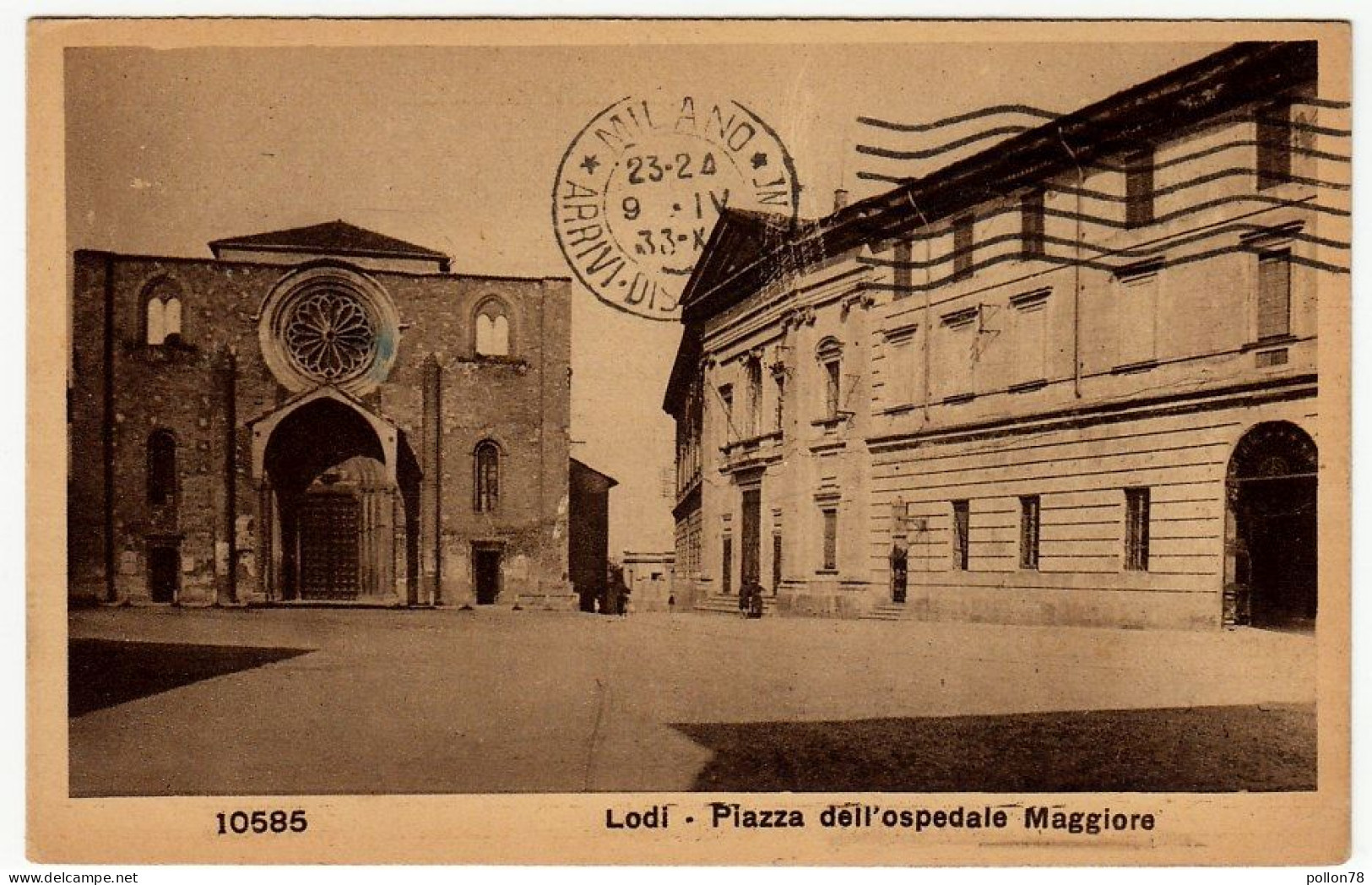 LODI - PIAZZA DELL'OSPEDALE MAGGIORE - 1933 - Vedi Retro - Formato Piccolo - Lodi