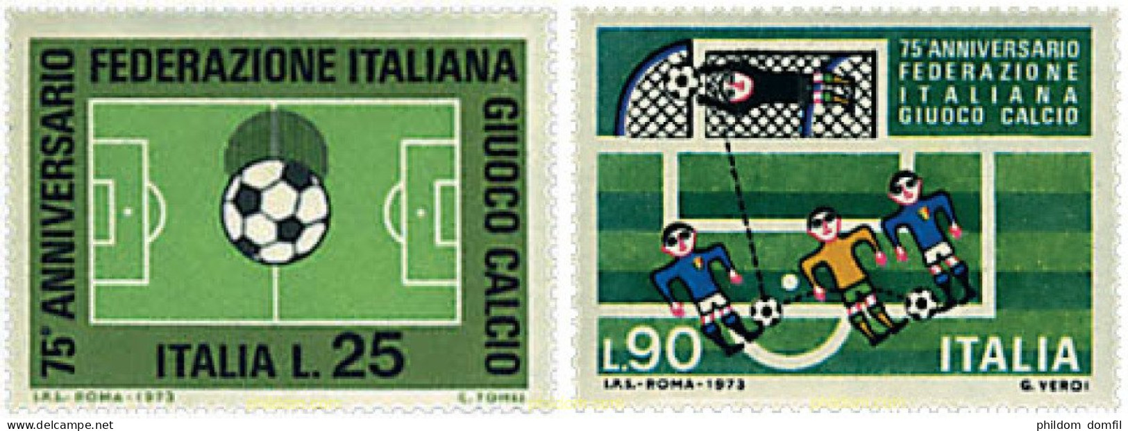 67013 MNH ITALIA 1973 75 ANIVERSARIO DE LA FEDERACION ITALIANA DE FUTBOL - 1971-80: Neufs