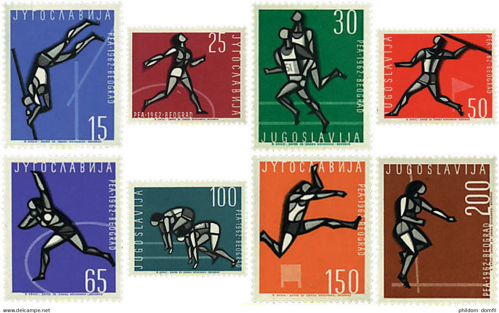 67160 MNH YUGOSLAVIA 1962 CAMPEONATOS DE EUROPA DE ATLETISMO - Unused Stamps