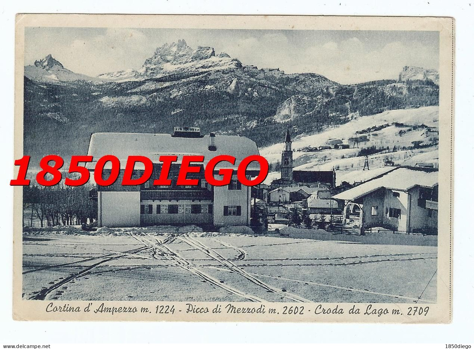 CORTINA D' AMPEZZO - PICCO DI MEZZO DI' CRODA DA LAGO F/GRANDE  VIAGGIATA 1951 - Belluno