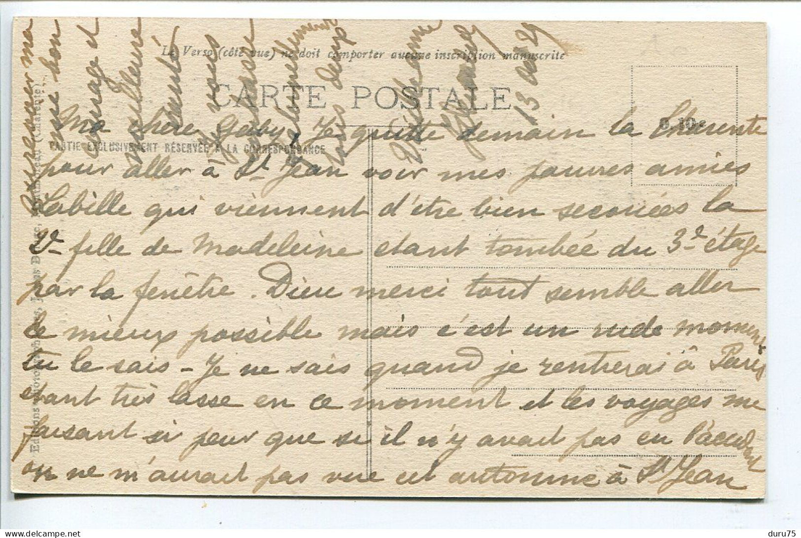 CPA 1929 * L'ANGÉLY ( GURAT * Maison Propriété Paternelle De Paul Déroulède ) A. Douaren Coiffeur à Villebois Lavalette - Other & Unclassified