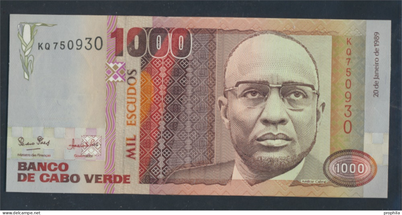 Kap Verde Pick-Nr: 60a Bankfrisch 1989 1.000 Escudos (9811078 - Cape Verde