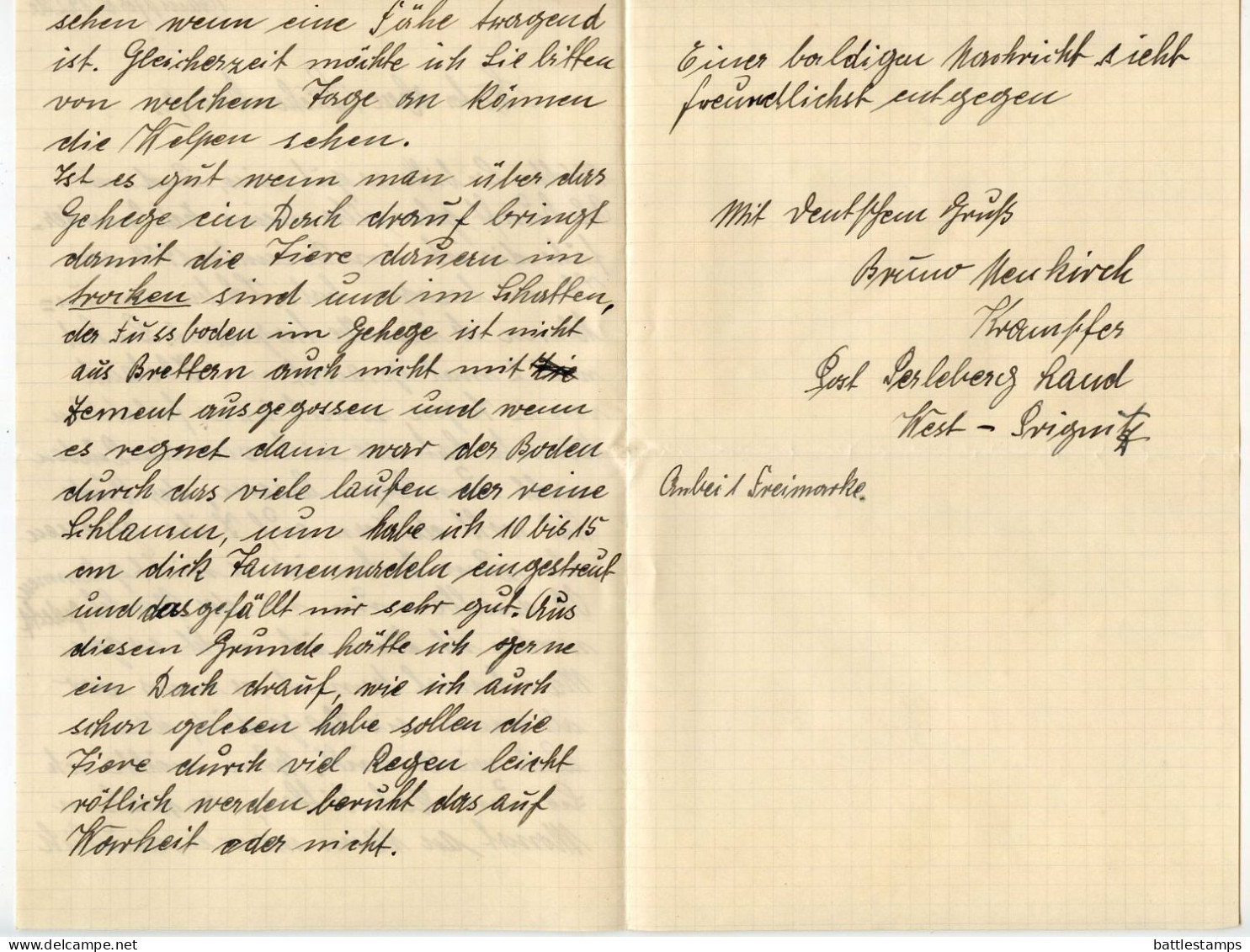 Germany 1936 Cover & Letter; Krampfer über Perleberg To Schiplage; 12pf. Hindenburg - Cartas & Documentos