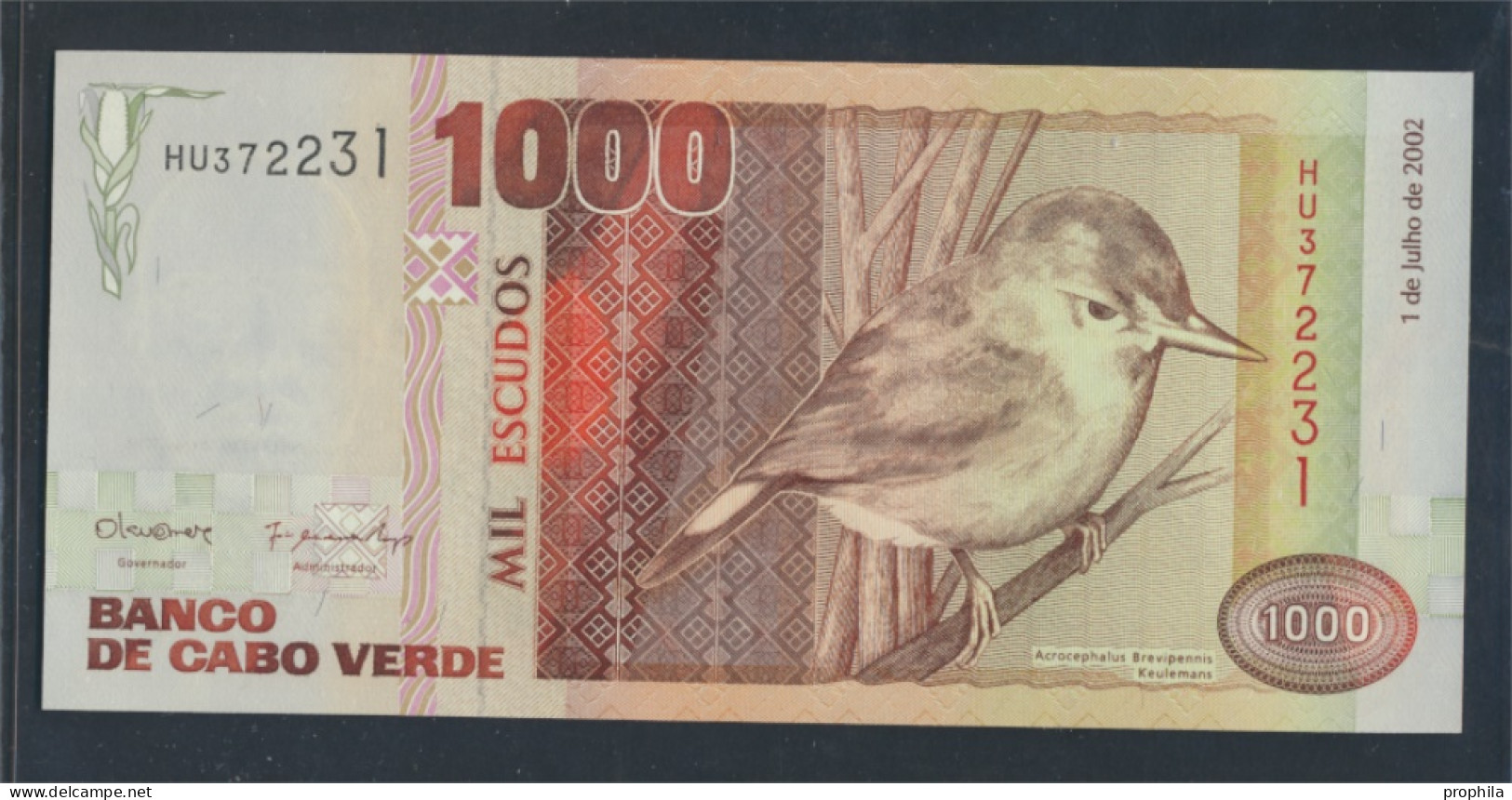 Kap Verde Pick-Nr: 65b Bankfrisch 2002 1.000 Escudos (9811077 - Capo Verde
