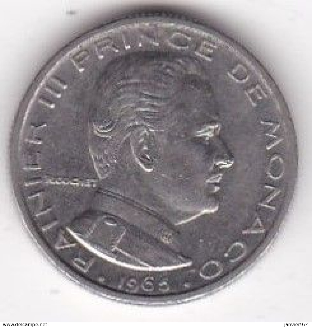 Monaco . 1/2 Franc 1965 Rainier III, En Nickel - 1960-2001 Franchi Nuovi