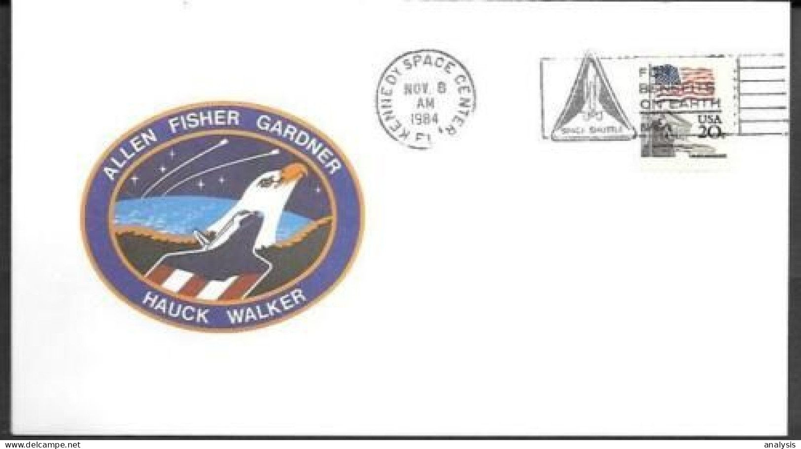 US Space Cover 1984. Discovery STS-51A Launch. KSC - USA