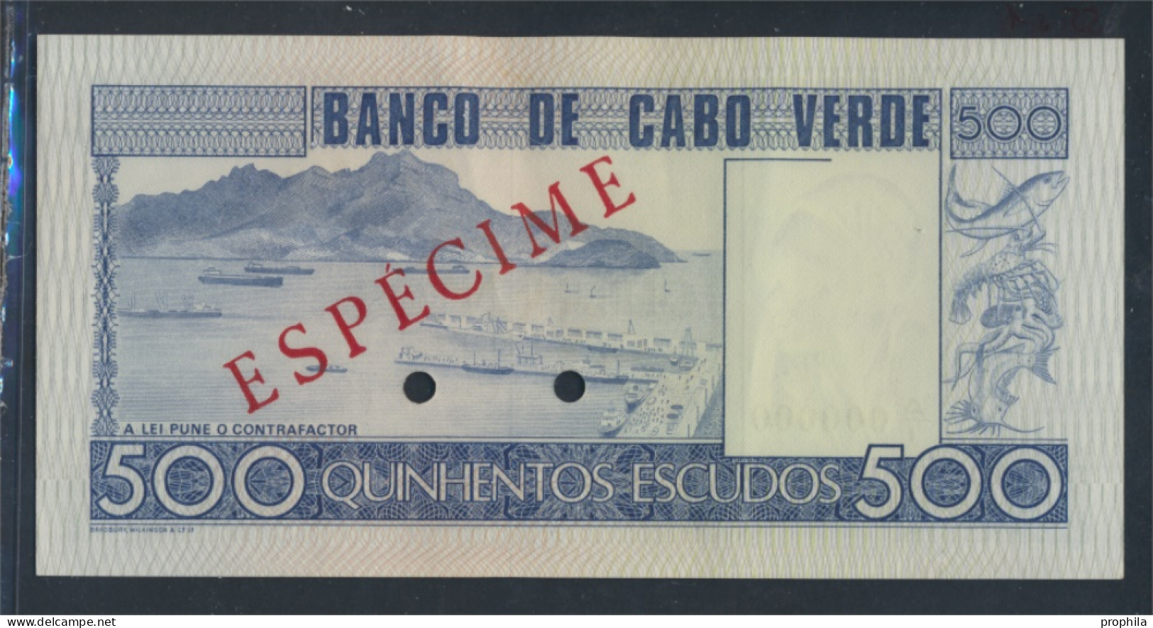 Kap Verde Pick-Nr: 55s1 Bankfrisch 1977 500 Escudos (9810998 - Cap Vert