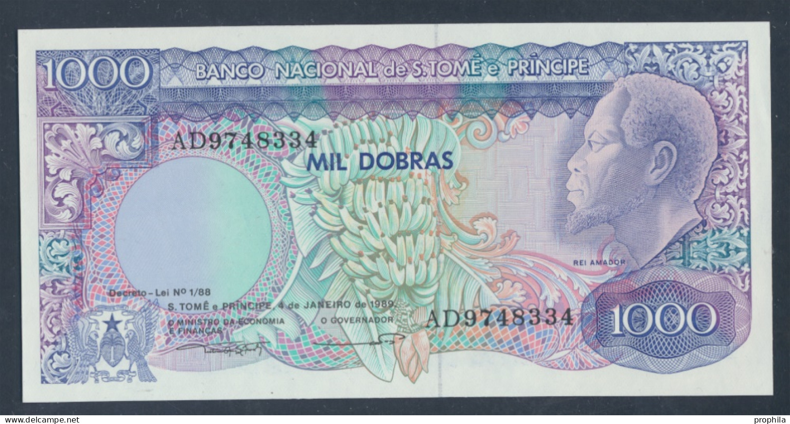 Sao Tome E Principe Pick-Nr: 62 Bankfrisch 1989 1.000 Dobras (9810629 - Sao Tomé Et Principe