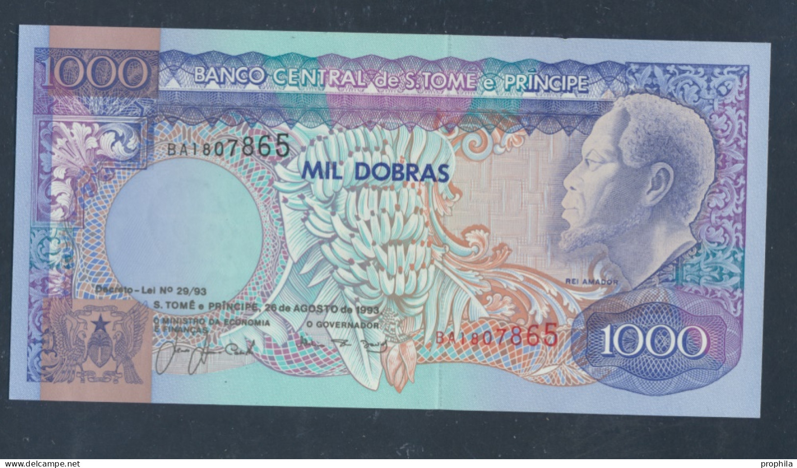 Sao Tome E Principe Pick-Nr: 64 Bankfrisch 1993 1.000 Dobras (9810627 - Sao Tomé Et Principe