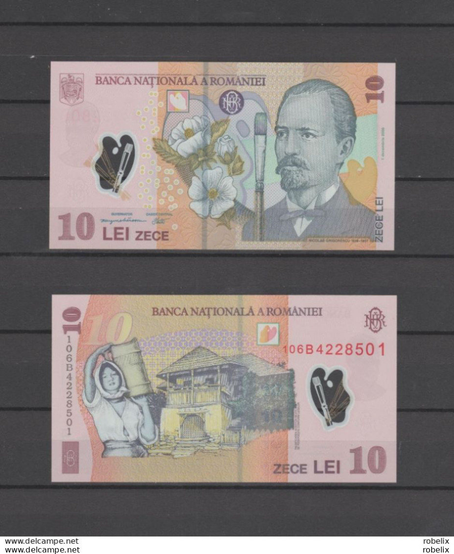 ROMANIA  10 LEI  2008 ( Reprint 2010)    Painter Nicolae Grigorescu- Polymer  UNC - Roemenië