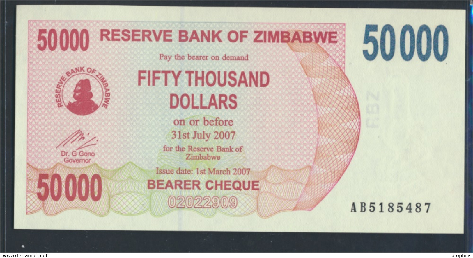 Simbabwe Pick-Nr: 47 Bankfrisch 2007 50.000 Dollars (9810969 - Zimbabwe