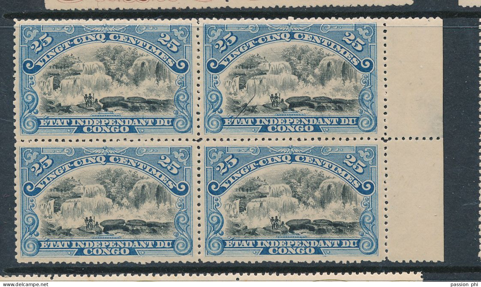 BELGIAN CONGO COB 22 BL.OF 4 (2 X MNH + 2 X LH) - Unused Stamps