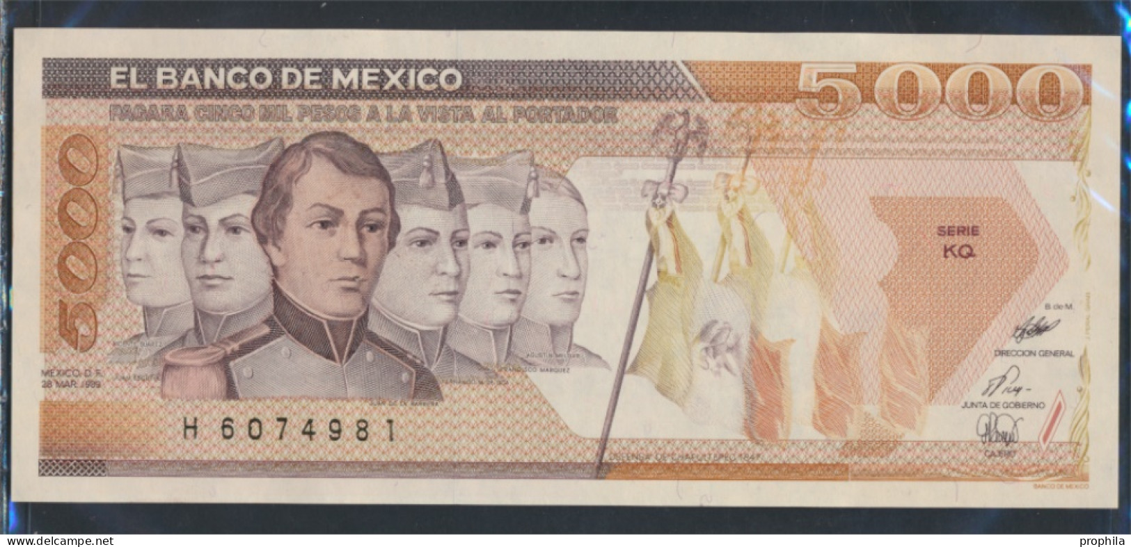 Mexiko Pick-Nr: 88c Bankfrisch 1989 5.000 Pesos (9855678 - Mexiko