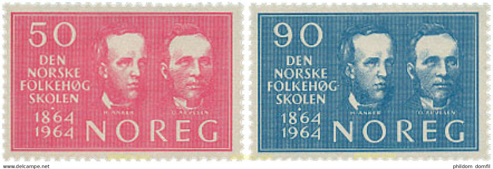 102047 MNH NORUEGA 1964 CENTENARIO DE LA ESCUELA SUPERIOR - Unused Stamps