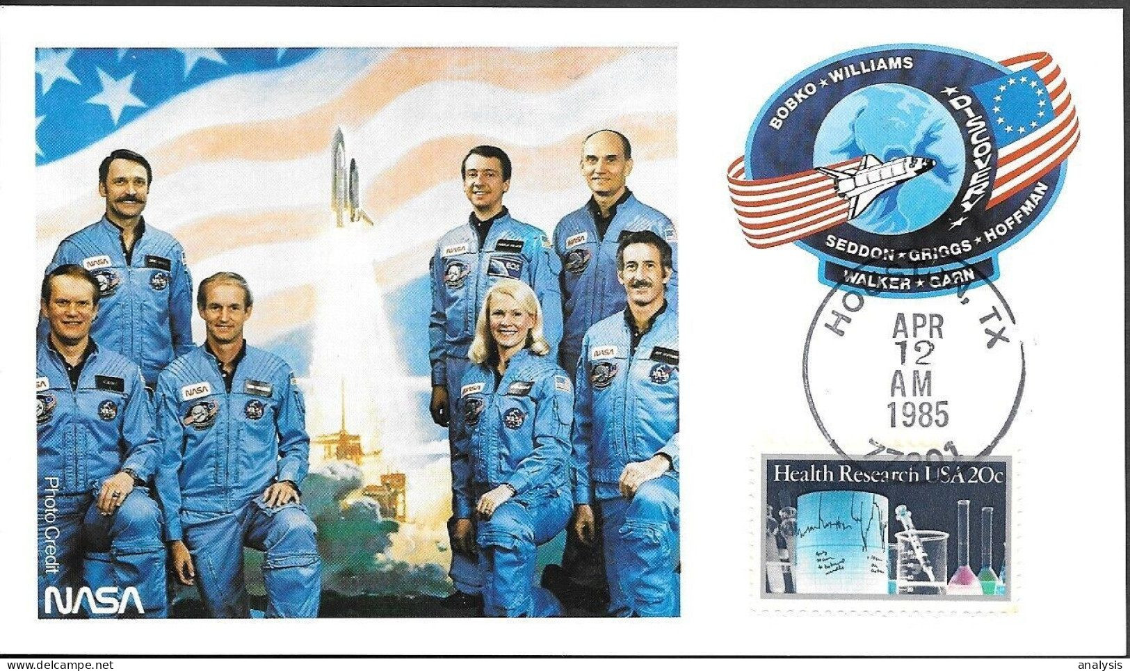 US Space NASA Postcard 1985. Discovery STS-51D Launch. Houston - United States