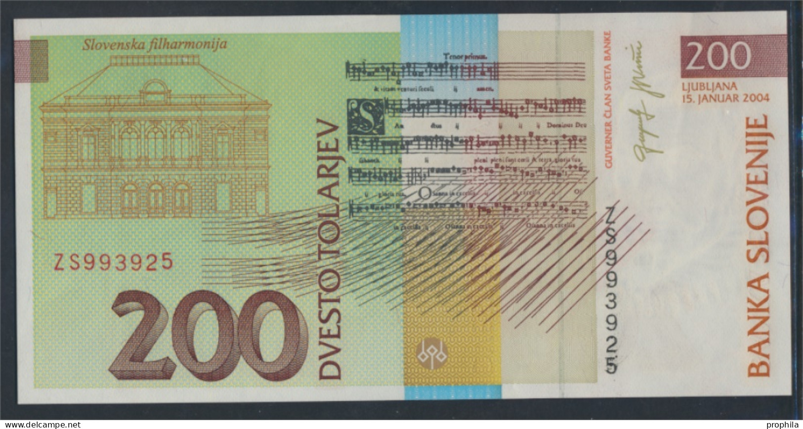 Slowenien Pick-Nr: 15d Bankfrisch 2004 200 Tolarjev (9855651 - Slovenië