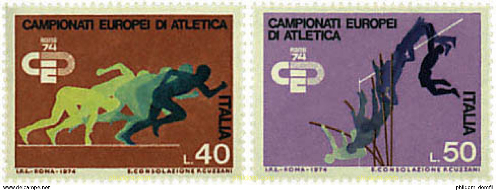 67016 MNH ITALIA 1974 CAMPEONATOS DE EUROPA DE ATLETISMO EN ROMA - 1971-80: Mint/hinged