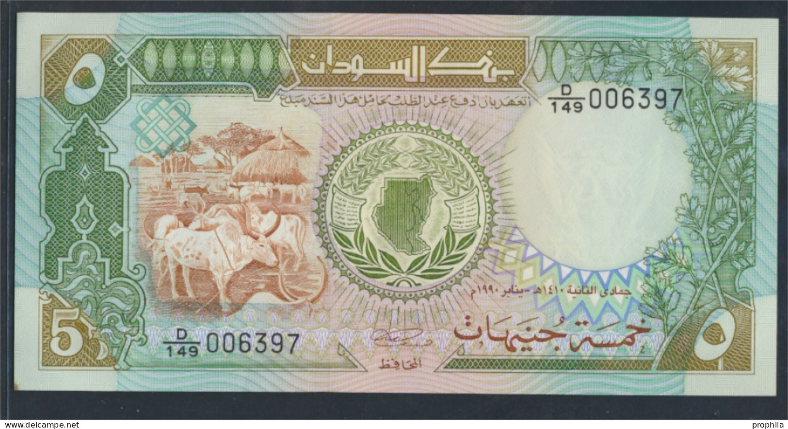 Sudan Pick-Nr: 40c Bankfrisch 1990 5 Pounds (9855658 - Sudan