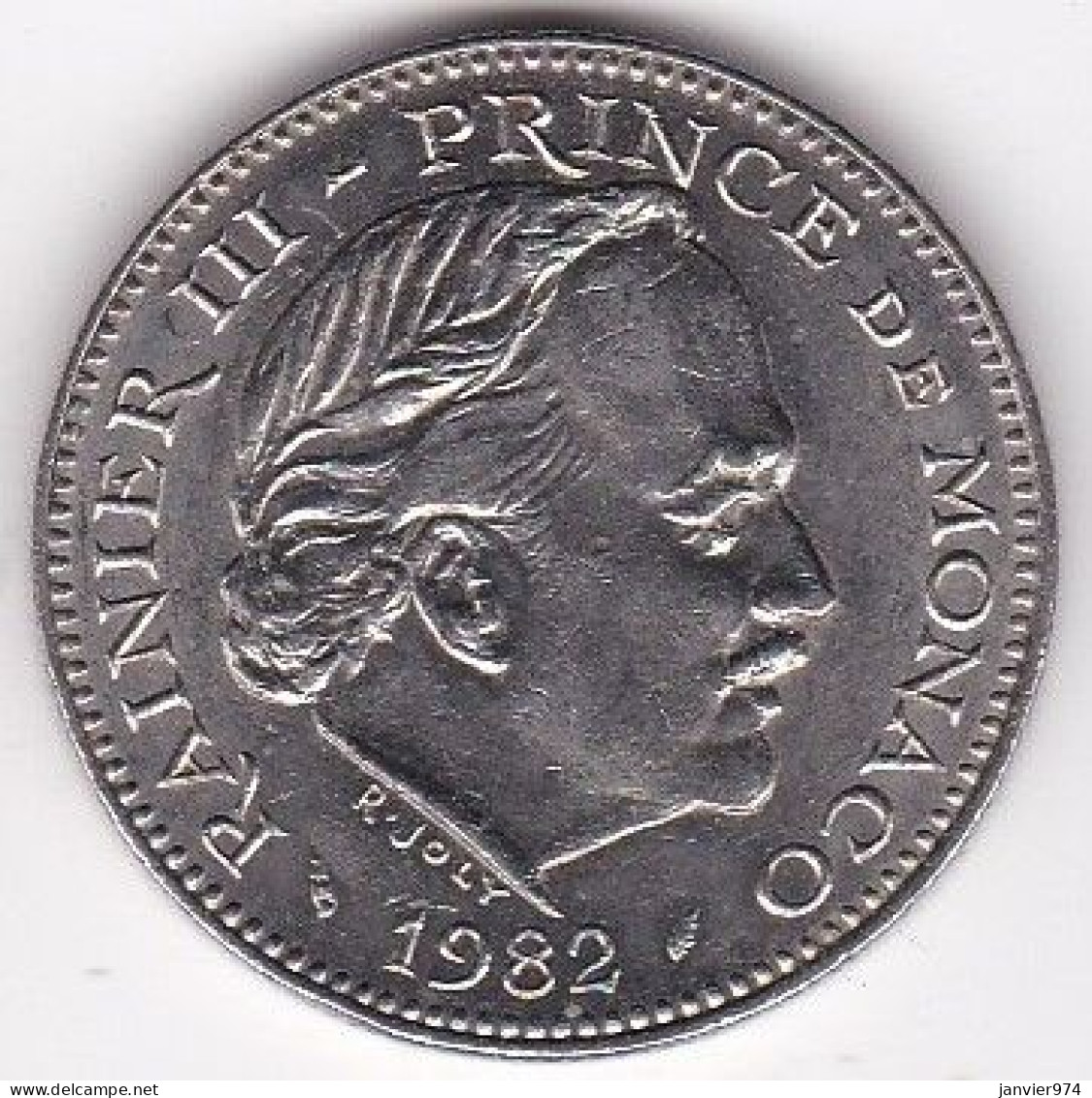 Monaco 5 Francs 1982 , Rainier III, En Nickel - 1960-2001 New Francs