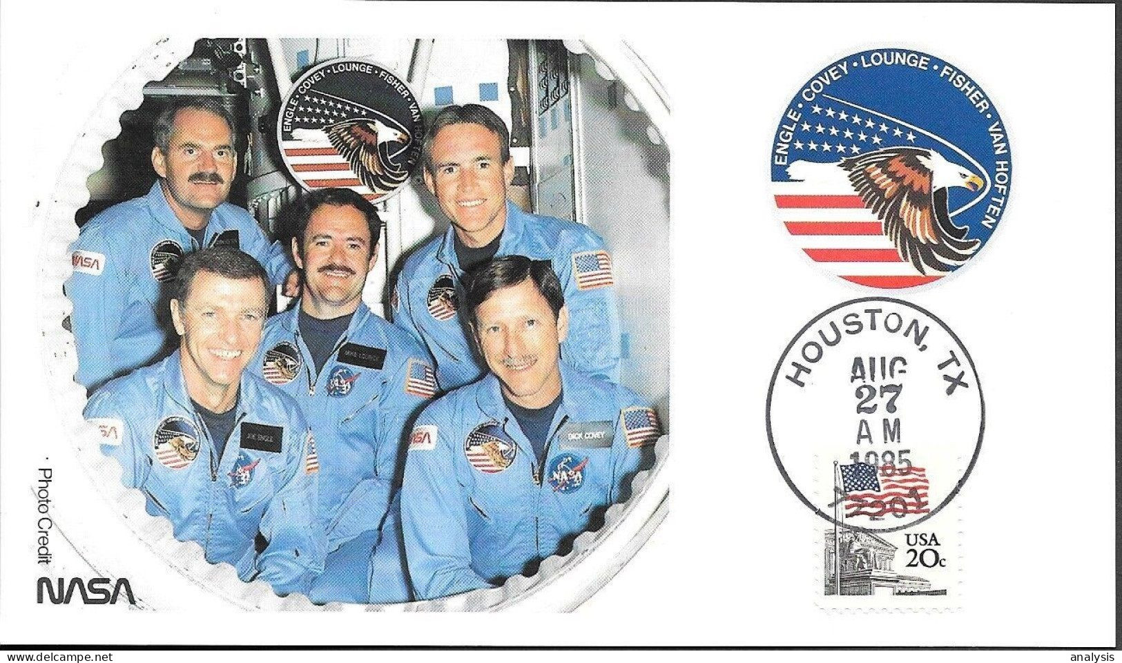 US Space NASA Postcard 1985. Discovery STS-51I Launch. Houston - Stati Uniti