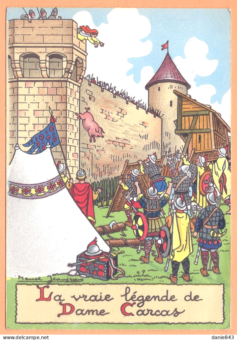 Ppgf/ CPSM Grand Format  - AUDE - CITÉ DE CARCASSONNE - CARTE FANTAISIE - LA VRAIE LÉGENDE DE DAME CARCAS - Carcassonne