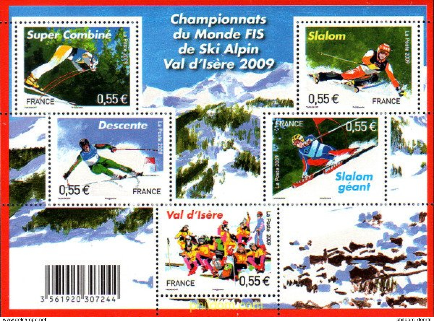 224900 MNH FRANCIA 2009 CAMPEONATO DEL MUNDO DE ESQUI ALPINO - Other & Unclassified