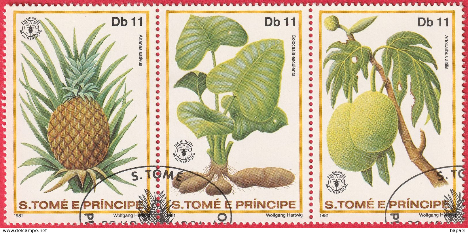 N° Yvert & Tellier 653 à 655 - Sao Tomé-et-Principe (1981) (Oblitéré) - Journée Mondiale Alimentation (2) - Sao Tome Et Principe