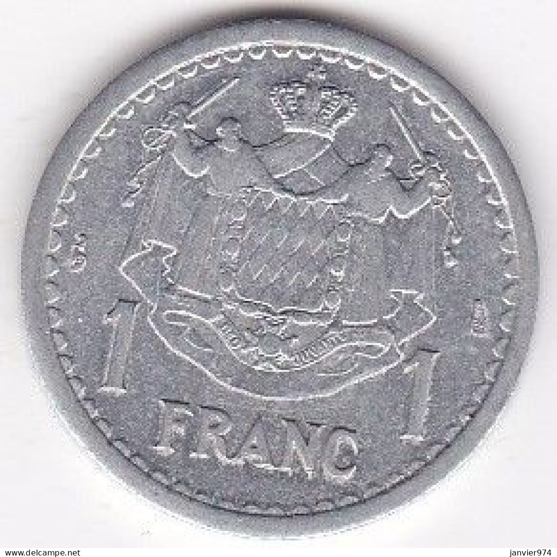 Monaco . 1 Franc Sans Date (1943), Louis II , En Aluminium - 1922-1949 Luigi II