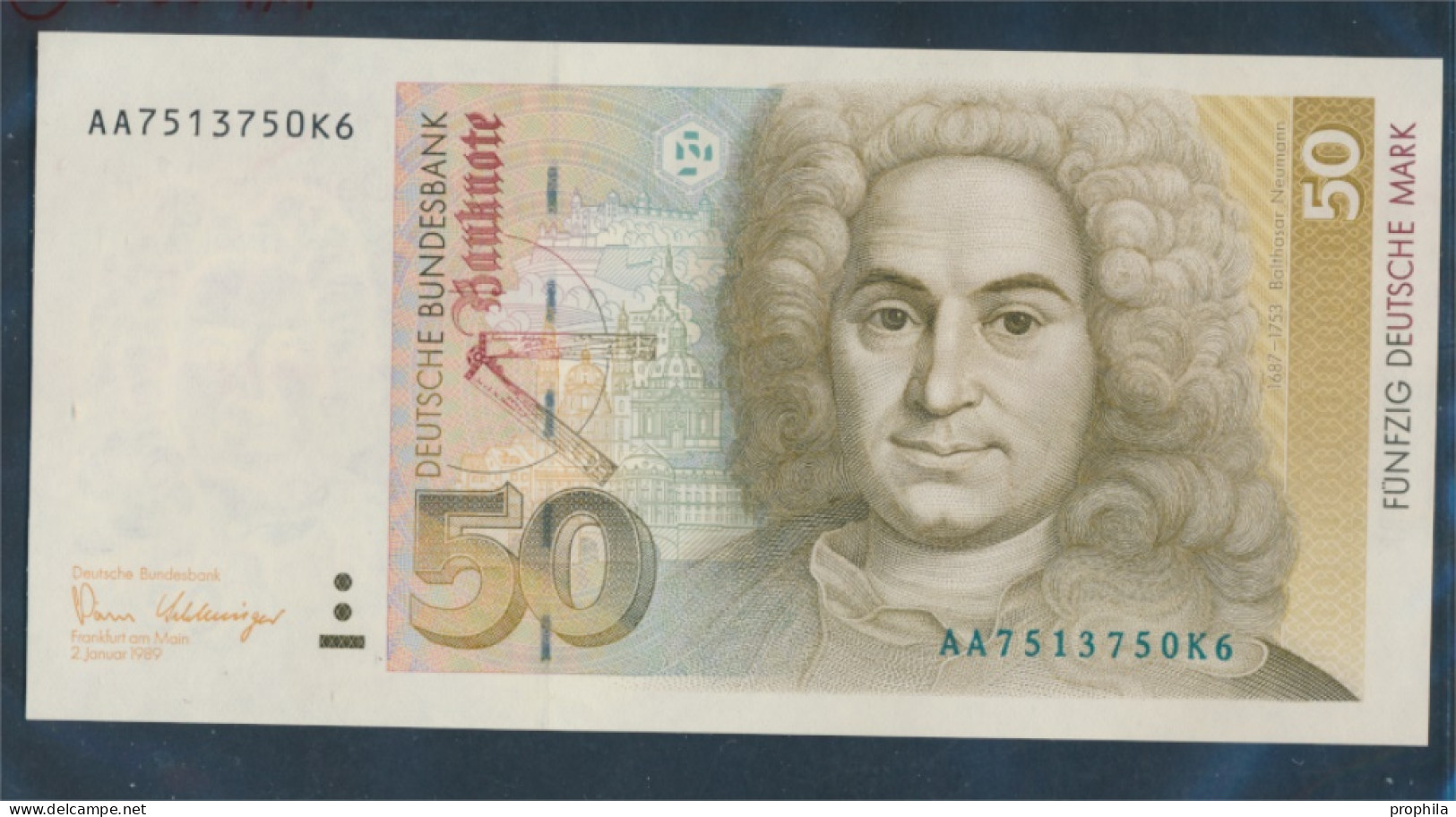 BRD Rosenbg: 293a Serien: AA Bankfrisch 1989 50 Deutsche Mark (10288332 - 50 Deutsche Mark