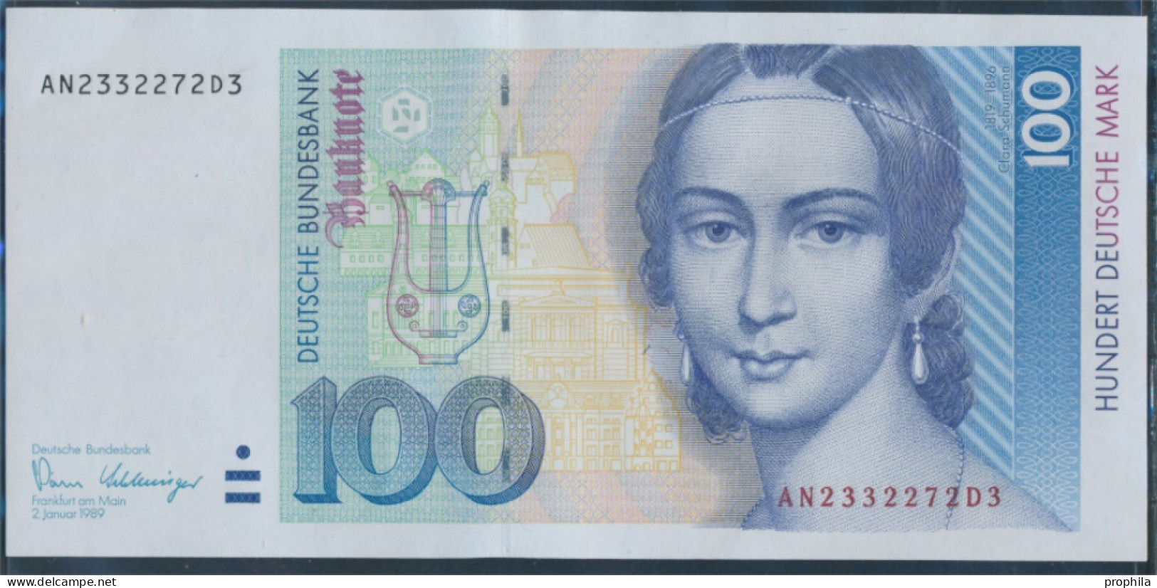 BRD Rosenbg: 294a Serien: AN Bankfrisch 1989 100 Mark (10288328 - 100 Deutsche Mark