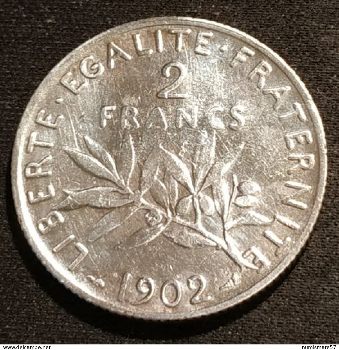 FRANCE - 2 FRANCS 1902 - Semeuse - Argent - Silver - Gad 532 - KM 845 - 2 Francs