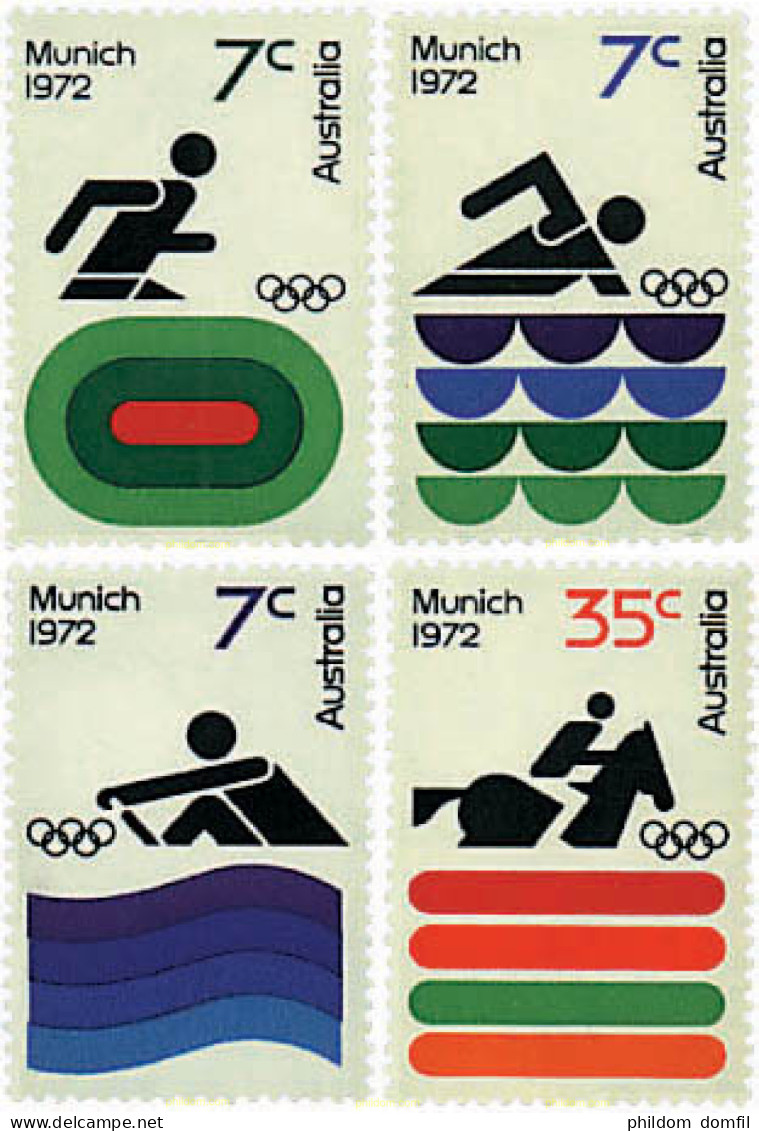 42952 MNH AUSTRALIA 1972 20 JUEGOS OLIMPICOS VERANO MUNICH 1972 - Neufs