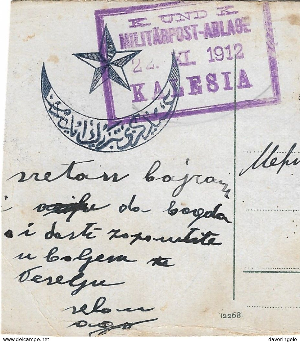 Bosnia-Herzegovina/Austria-Hungary, Cutting Out-year 1912, Auxiliary Post Office/Ablage KALESIA, Type B1 - Bosnië En Herzegovina