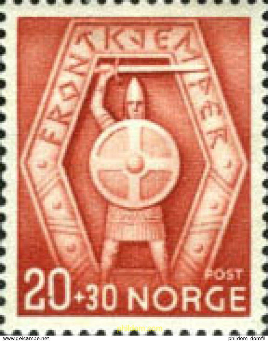 101897 MNH NORUEGA 1943 CELEBRACION DE LA FORMACION VOLUNTARIA PARA EL FRENTE DEL SUR - Unused Stamps