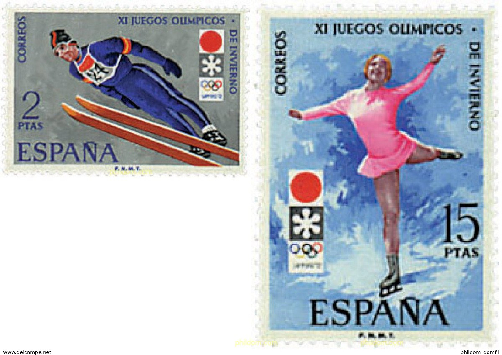 84831 MNH ESPAÑA 1972 11 JUEGOS OLIMPICOS DE INVIERNO SAPPORO 1972 - Neufs