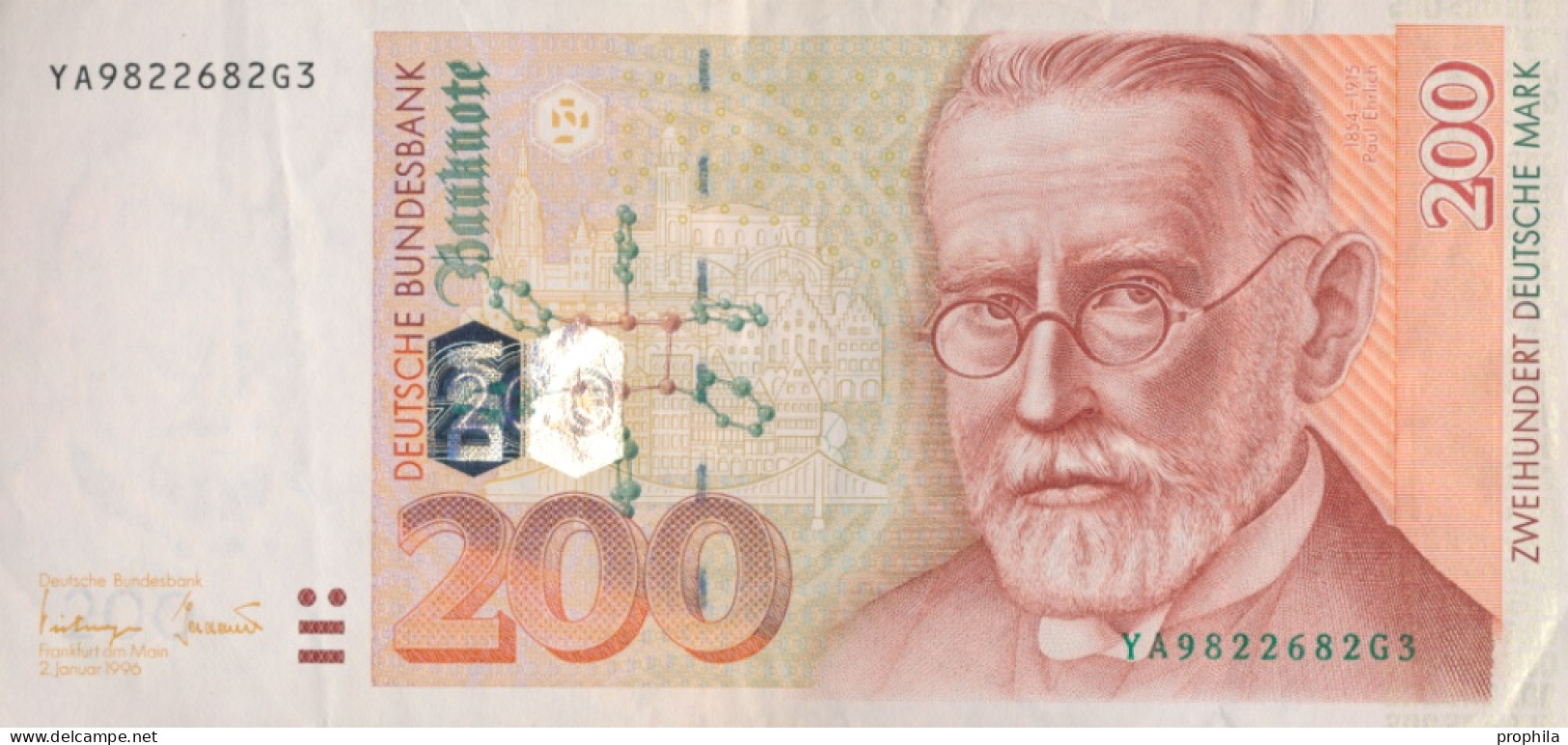 BRD Rosenbg: 311b Austauschnote Serie: YA/ G Gebraucht (III) 1996 200 Deutsche Mark (10288458 - 200 Deutsche Mark