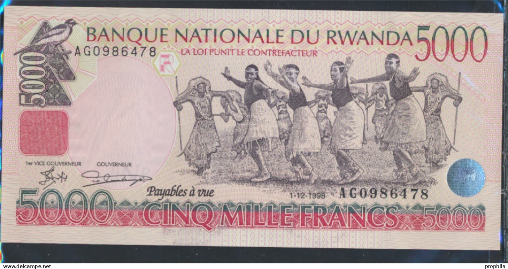 Ruanda Pick-Nr: 28b Bankfrisch 1998 5.000 Francs (9855649 - Rwanda