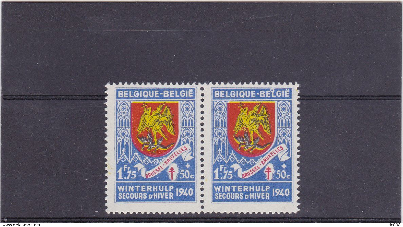 1940-COB 544-V2 O Op L Van Belgie-Cercle Au-dessus Du L De Belgie -MNH - 1931-1960