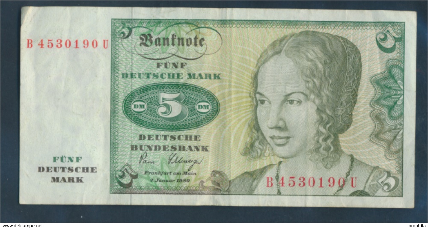 BRD Rosenbg: 285a, Serien: B/ Q-Z Gebraucht (III) 1980 5 Deutsche Mark (10288356 - 5 DM