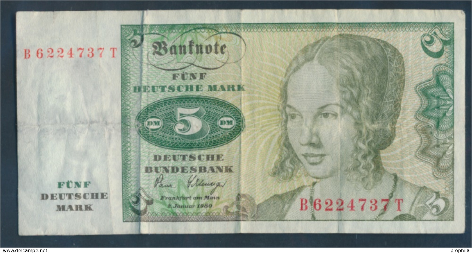 BRD Rosenbg: 285a, Serien: B/ Q-Z Gebraucht (III) 1980 5 Deutsche Mark (10288357 - 5 Deutsche Mark