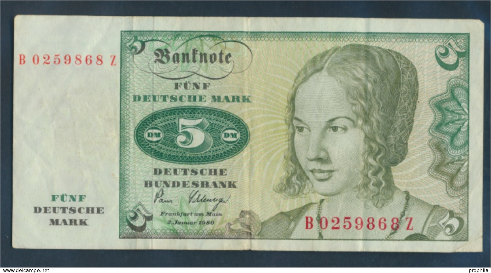 BRD Rosenbg: 285a, Serien: B/ Q-Z Gebraucht (III) 1980 5 Deutsche Mark (10288359 - 5 DM