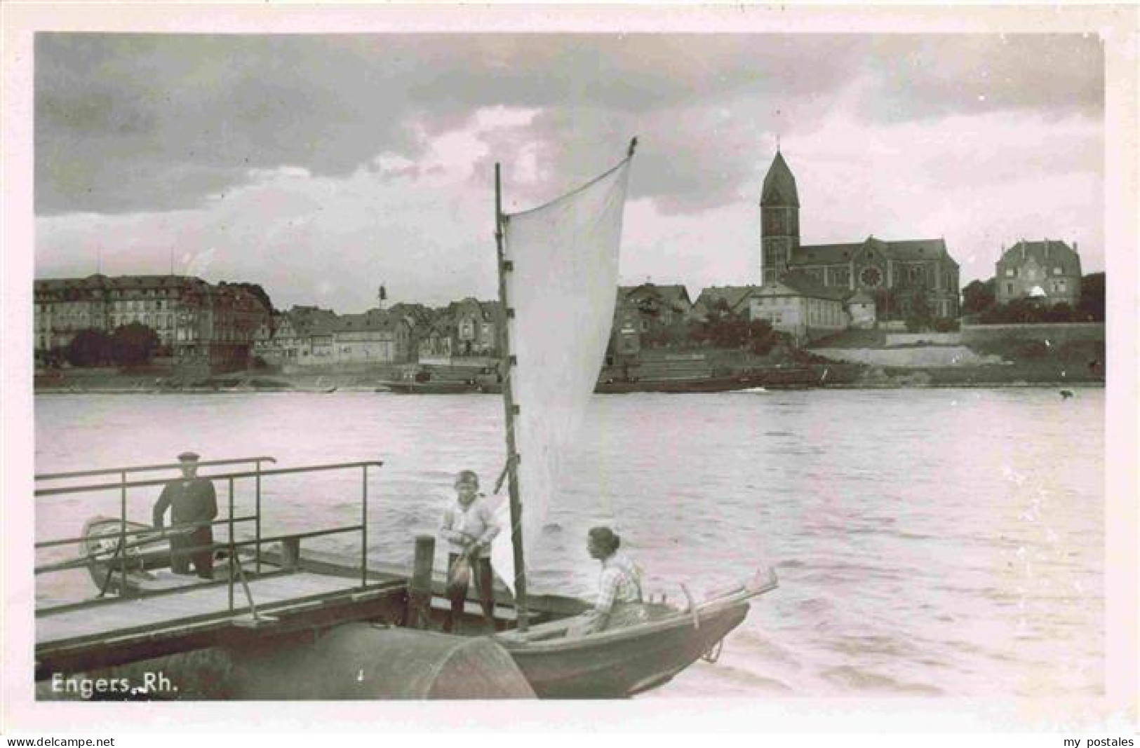 73976441 Engers Bootsanleger Blick Zur Kirche - Neuwied