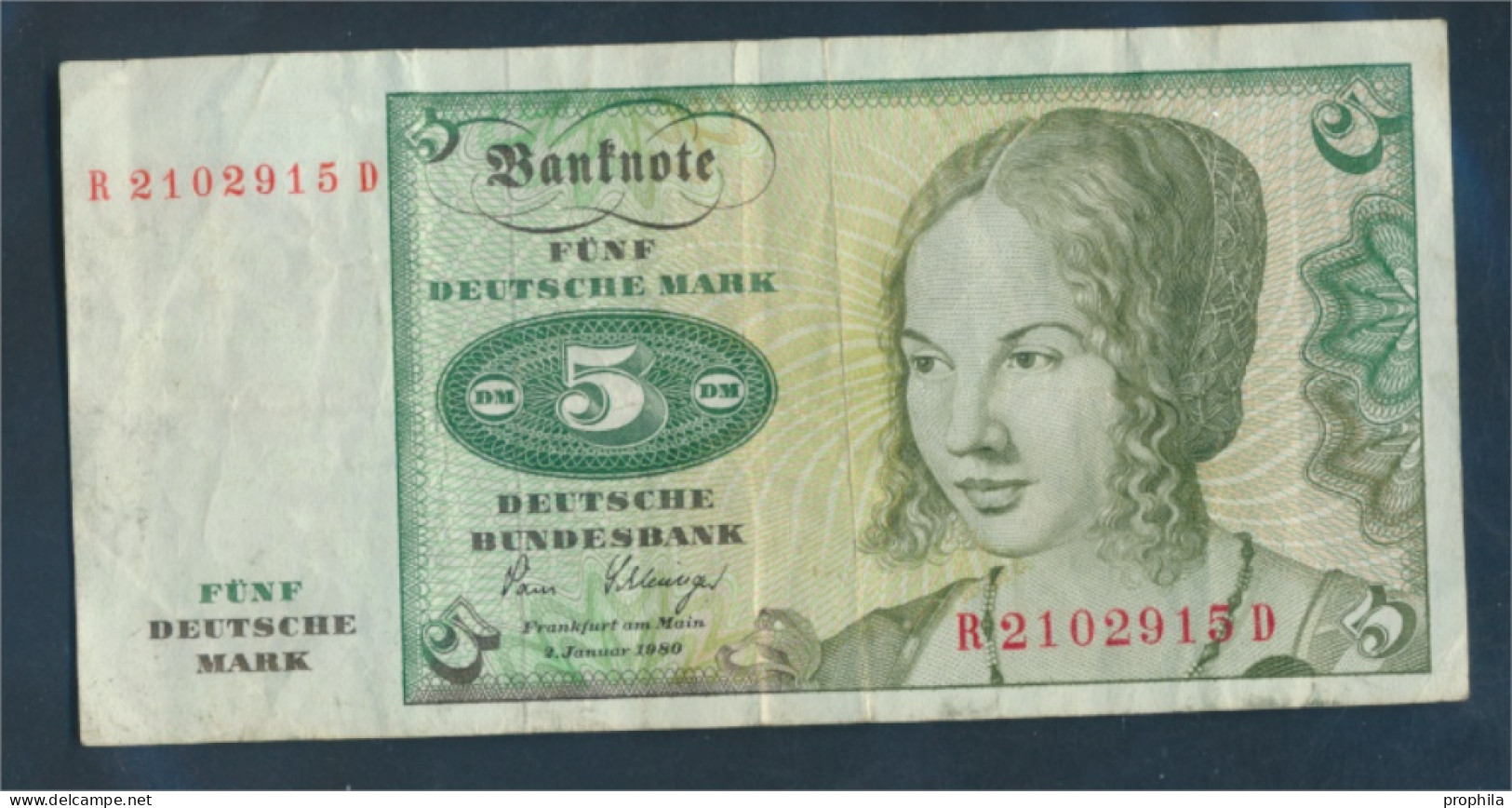 BRD Rosenbg: 285a, Serien: R/ A-E Gebraucht (III) 1980 5 Deutsche Mark (10288355 - 5 Deutsche Mark