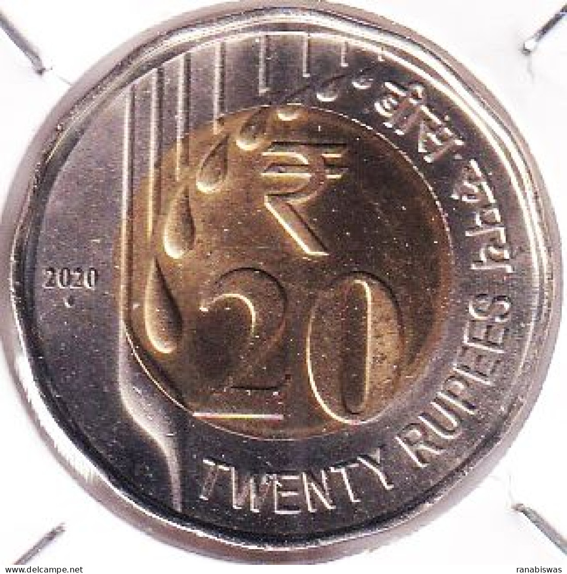 INDIA COIN LOT 440, 20 RUPEES 2020, RAIN DROPS, BOMBAY MINT, UNC - Inde