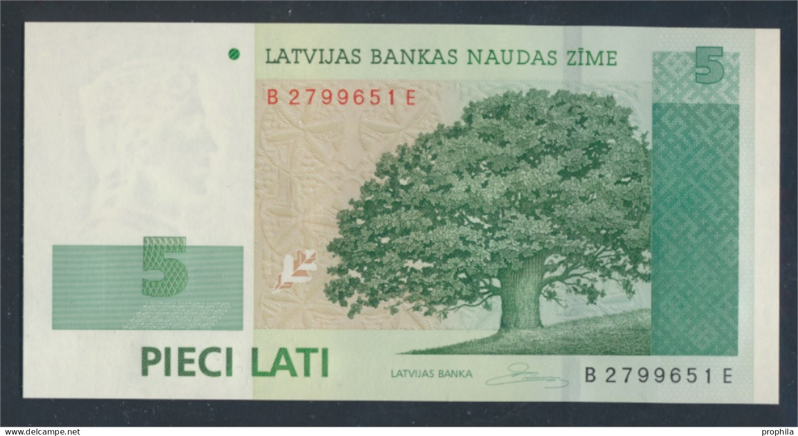 Lettland Pick-Nr: 53c Bankfrisch 2009 5 Lati (9811063 - Lettonia