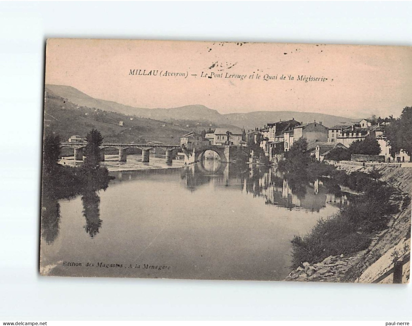 MILLAU : Le Pont Lerouge Et Le Quai De La Mégisserie - état - Millau